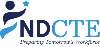 NDCTE Acronym Logo 2 shades of blue with Preparing Tomorrow's Workforce tagline