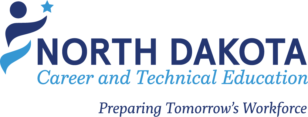 NDCTE Logo 2 shades of blue with Preparing Tomorrow's Workforce tagline