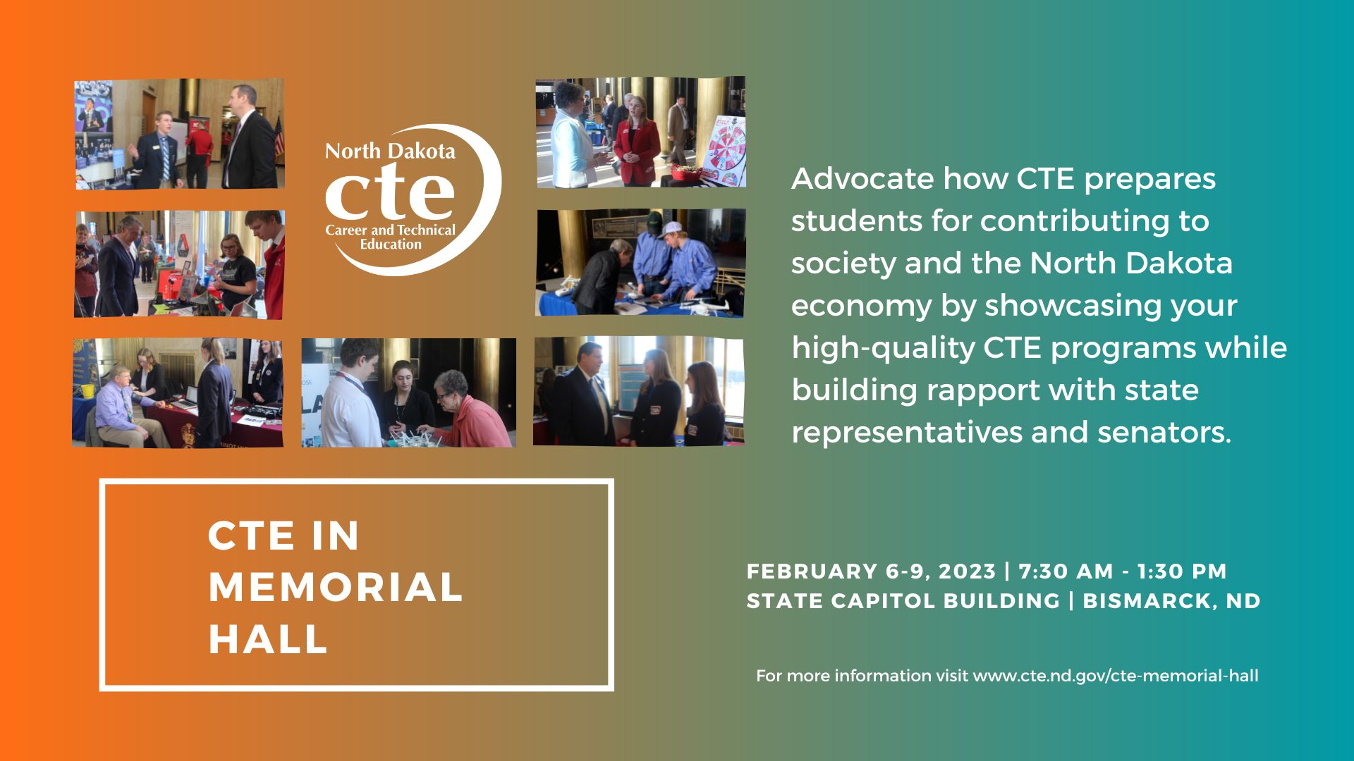 CTE Memorial Hall Invitation to CTE Programs to Display