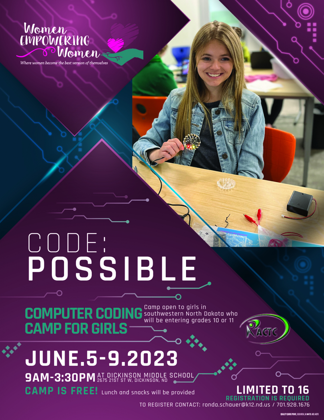 RACTC Coding Camp for Girls Flyer Image